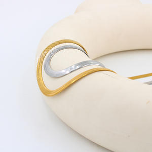 Tagor Simple vent froid en acier inoxydable plat à chevrons serpent os chaîne Ins collier pour <span class=keywords><strong>femme</strong></span> tout assorti lame <span class=keywords><strong>tour</strong></span> <span class=keywords><strong>de</strong></span> <span class=keywords><strong>cou</strong></span> - Product Image 4