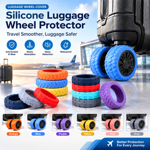 Protège-roues de valise en silicone, couvre-roues de valise à roulettes, protection anti-bruit, amortisseur de chocs, patins anti-usure - Product Image 1
