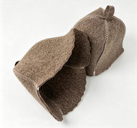 Chapeau de sauna en feutre de laine personnalisable, unisexe, uni, avec doublure visible pour une isolation thermique, accessoires de bain de sauna