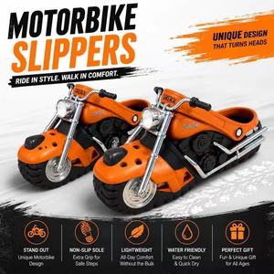Sandales Sabots Légères et Antidérapantes pour Moto, Orange, Résistantes à l'Eau, avec Tige en PU et Doublure en Maille pour la Marche Décontractée - Product Image 1