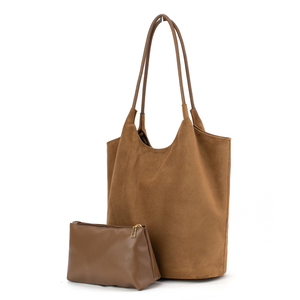 <span class=keywords><strong>Sac</strong></span> à Main Hobo <span class=keywords><strong>Seau</strong></span> <span class=keywords><strong>Marron</strong></span> Luxe Grande Taille Personnalisé en Cuir et Daim, <span class=keywords><strong>Sac</strong></span> Fourre-Tout à Une Épaule pour Femme - Product Image 5