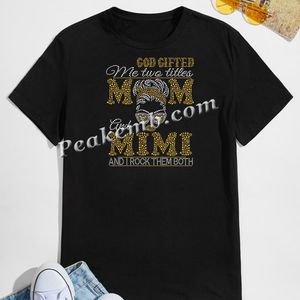 Custom God Gifted Me Two Titles Mom y <span class=keywords><strong>MIMI</strong></span> Rhinestone Iron-on Transfer Design - Product Image 4