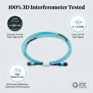 สายเคเบิลใยแก้วนำแสงแบบแยกสัญญาณ MPO ตัวเมีย ไปยัง LC Duplex Fanout OS2 แบบ Single Mode 12 คอร์ - Product Image 6