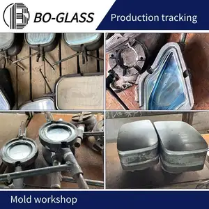 Manufacturer Custom High Quality Mold Pressed Color High Borosilicate Car Lamp Shade Headlight Car Light Glass Cover