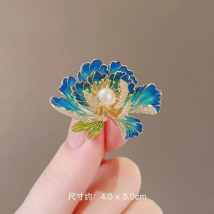 Broche de Flor de Peonía, Elegante Broche de Estilo Chino para Mujer, Broche Clásico, Accesorios de Joyería - Product Image 5
