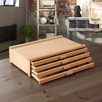 Vente en gros de petite boîte de rangement de bureau en bois mignonne tiroir d'organisation multifonctionnel pour les cosmétiques et les épices dans la voiture ou la salle de bain