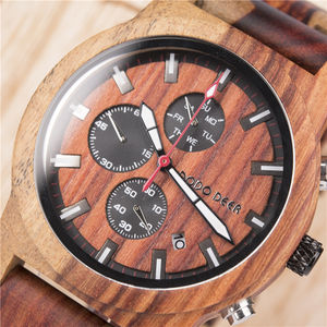 Для <span class=keywords><strong>DODO</strong></span> олень мужские роскошные современные спортивные часы 2020 заказ Выгравированный OEM чехол с деревянной пряжкой дропшиппинг - Product Image 5