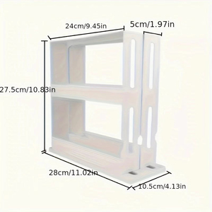 Étagère de rangement rotative multifonction à 2 niveaux pour épices, organisateur de condiments pivotant, pour cuisine, salle de bain, articles ménagers - Product Image 3