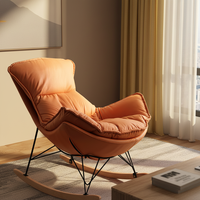 Fauteuil inclinable multifonctionnel à bascule de style nordique, avec revêtement en tissu, une place pour adultes, pour la détente