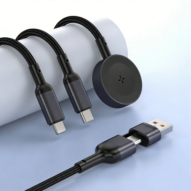 Wholesale 3 in 1 Type-C TPE/Nylon Braided USB Data Cable PD 100W Fast Charging 5A Eco-Friendly Pure Copper Conductor