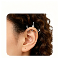 Piercing d'oreille Freya en titane ASTM-F136, style conique à pointe diabolique, pour hélix, tragus, cartilage, bijou de piercing multicolore