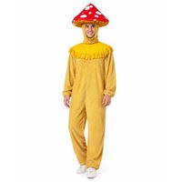 Costume de combinaison champignon pour adulte avec chapeau de champignon à pois rouges et blancs, vêtement amusant pour Halloween PLAN-008