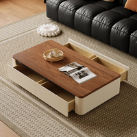 Meuble TV en bois italien vintage haut de gamme, ensemble meuble TV et table basse, meuble TV moderne pour salon avec rangement