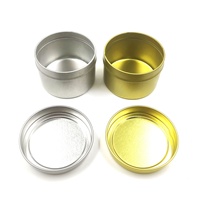 Cajas de Metal Redondas Doradas y Plateadas de 8oz para Portavelas, Envases de Estaño Recargables, Frascos Vacíos para Velas con Tapa