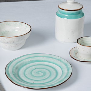 Service de table en porcelaine bleu et blanc à glaçure réactive moderne de haute qualité P&T pour <span class=keywords><strong>hôtel</strong></span> et <span class=keywords><strong>restaurant</strong></span>, compatible lave-vaisselle - Product Image 3