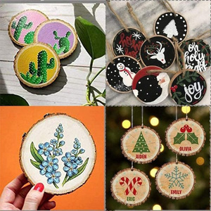 Adornos de posavasos decorativos, círculos pulidos Diy, artesanía Natural, Rodajas de madera, venta al por mayor de Vietnam - Product Image 2
