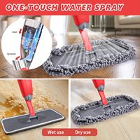 Serpillère plate pliable en microfibre, en acier inoxydable, pivotante à 360°, réutilisable, durable, couleur personnalisée, pour usage sec/humide, pour le nettoyage des sols