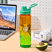 Nouvelle gourde de sport bicolore en Tritan moulée par injection, grande capacité, pour l'alpinisme et les activités de plein air, à boire directement, sans isolation thermique