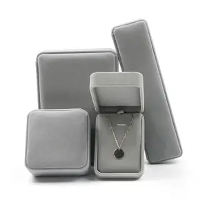 Logo recyclable paquet de bijoux velours boîtes à bijoux pour bague boucles d'oreilles papier PU luxe bracelet boucle d'oreille Bracelet collier boîtes