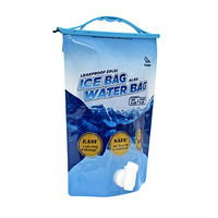 Bolsa de embalaje de cubitos de hielo portátil sin BPA con impresión personalizada, bolsa de agua de plástico con clip de sellado y grifo