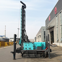 Foreuse hydraulique DTH portable sur chenilles pour puits d'eau, 200 m de profondeur, pénétration rapide des couches rocheuses, positionnement précis
