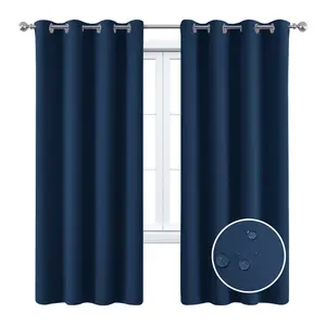 Window Curtain Panels Full blackout cloth solid color balcony sunscreen heat insulation outdoor waterproof perforated curtain