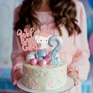 1 Pieza Decoración para Pastel de Bienvenida para Bebé Niña, Adorno de Pastel con Purpurina Oro Rosa para Baby Shower de Niña, Decoración de Pastel con Elefante, Suministros para Decoración de Pasteles 'Es una Niña' - Product Image 5
