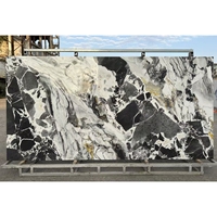 Grosir dinding latar belakang meja dapur ubin lantai satu pola 1600*3200*12MM Glossy disinter batu