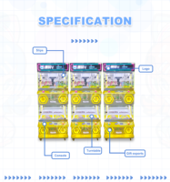Clips machine à prix machine de jeu d'arcade mini cadeau jeton à pièces jouet distributeur automatique grue d'arcade collation jouet jeu