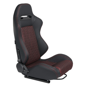 Sièges de voiture modifiés, sièges sport en cuir PVC, rails coulissants doubles, noir et rouge, surpiqûres en losange, pour améliorer l'intérieur de la voiture - Product Image 5