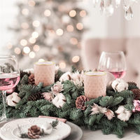 Bougeoirs votifs en verre brillant avec bord doré pour décoration Bougies en cristal de luxe rose Offre Spéciale