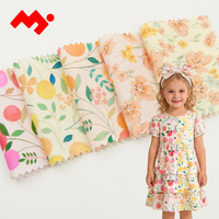 Tissu imprimé numérique 100 % coton doux avec motifs de fruits pour vêtements d'enfants, vente en gros