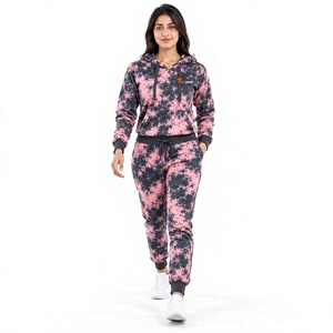 Ladies Digital Print Breathable Anti-static Streetwear Tracksuit Custom Athletic Uniform 100% Cotton Sports Jacket <b>Pant</b> Set - Product Image 1