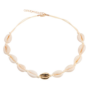 Yiwu 2019 Summer Beach Wind Fashion Seashell Necklace Geometric Gold Cowrie <strong>Shell</strong> Necklace <strong>Choker</strong> - Product Image 6