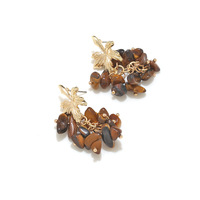 Boucles d'oreilles pendantes en forme de goutte d'eau turquoise pour femme, en acier inoxydable, avec pampilles en pierres colorées et perles faites à la main, style bohème, tendance, article très prisé