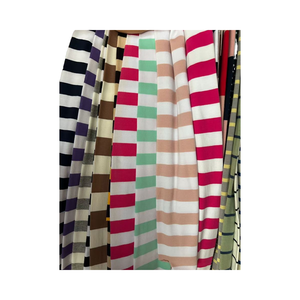 オーガニックコットンスパンデックスストライプニット生地通気性ストレッチ - Product Image 3