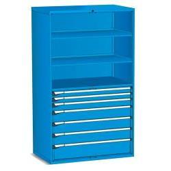 Armoire à tiroirs Fami Master Key Comfort 1190x726x2000mm 7 tiroirs pour rangement d'outils Rouge rubis RAL3003 - Product Image 3