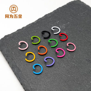 Anillo Abierto Metálico Pintado a Color Hecho a Medida, Accesorio de Joyería, Anillo Individual para Colgar Llaveros DIY - Product Image 3