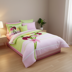 Juego de Edredón Doble Priscila de 9 Piezas con Diseño Floral, Estilo Princesa, Ropa de Cama para el Hogar - Product Image 2