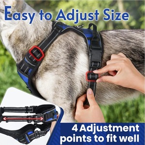 Harnais de poitrine pour chien en nylon anti-explosion robuste avec boucle de fermeture, harnais anti-traction pour grands chiens, Golden Retriever, <span class=keywords><strong>Labrador</strong></span> - Product Image 5