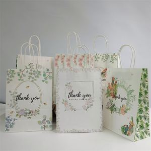 26*12*33cm Kraft Paper Thank You Packaging Bags for <b>Small</b> Business <b>Gift</b> Bag Handle for Wedding Christmas Birthday <b>Gift</b> Package - Product Image 2