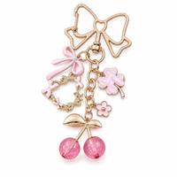 Roze rode kersenbloem vlinder hart klaver emaille zinklegering flesopener sleutelhanger plant fruit handgemaakte sieraden vrouwen meisjes