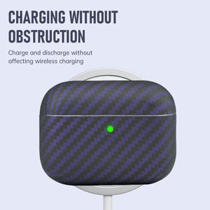 Nueva Funda Protectora Delgada de Fibra de Carbono Aramida de Color Morado para Auriculares Airpod Pro 3 - Product Image 6
