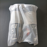 Sac en plastique transparent à soufflet latéral en BOPP de qualité alimentaire, emballage pour gobelets en papier, impression personnalisée du logo et de la taille, auto-adhésif