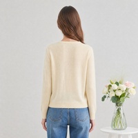 Klassischer Rundhals-Cardigan mit Knopfleiste aus 100% Wolle, Langarm, Großhandel, Maßanfertigung OEM Damen Strickjacke