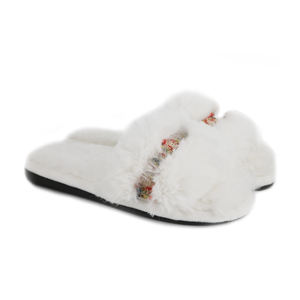 Chaussures en fausse fourrure pour femmes, pantoufles pour la maison, décontractées, plates, à plateforme, en peluche, 2020 - Product Image 2