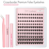 Lot de 120 faux cils en grappe de tournesol superposés, kit DIY de cils en grappe, cils naturels effilés à bande fine