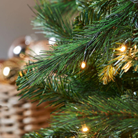 Sapin de Noël Artificiel Haut de Gamme Personnalisé en PVC, PE, PET Mixte, Vert Pin, avec Éclairage LED – Décorations de Fêtes pour la Maison