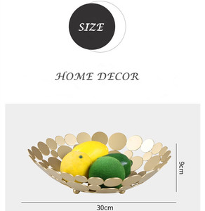 Luxury Gold Metal Fruit Bowl <strong>Storage</strong> Tray Home Decorative <strong>Accessories</strong> for Kitchen Table Ware - Product Image 6