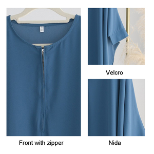 Farfalla Abaya Nida modesto abbigliamento islamico con cerniera semplice Ramadan Eid donna musulmana Turkish all'ingrosso taglie forti Abaya - Product Image 3